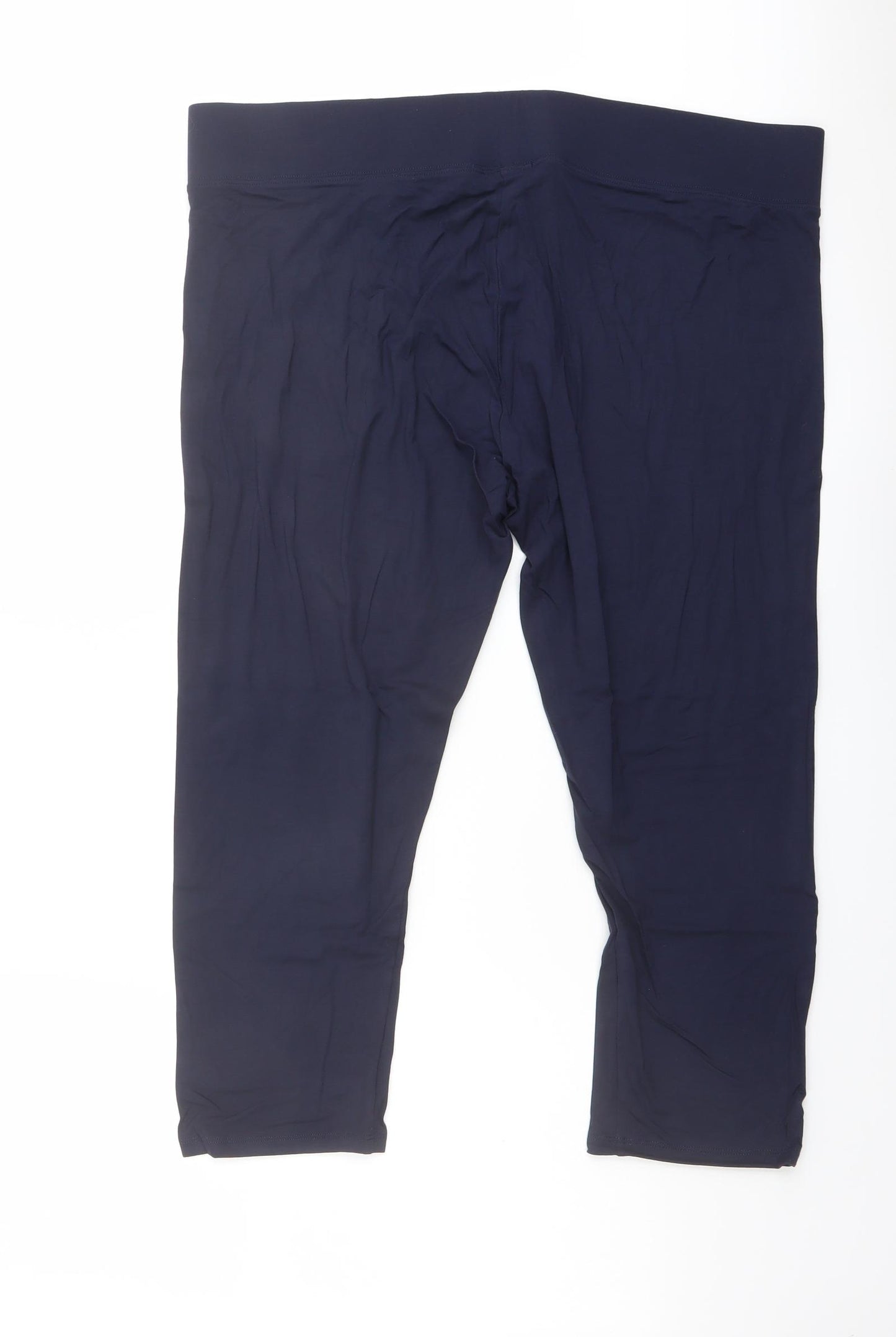 Marks and Spencer Womens Blue Viscose Cropped Leggings Size 20 L22 in