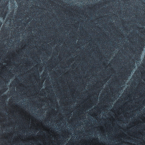 Principles Womens Blue Nylon Basic Blouse Size 10 Boat Neck - Tie Front Detail