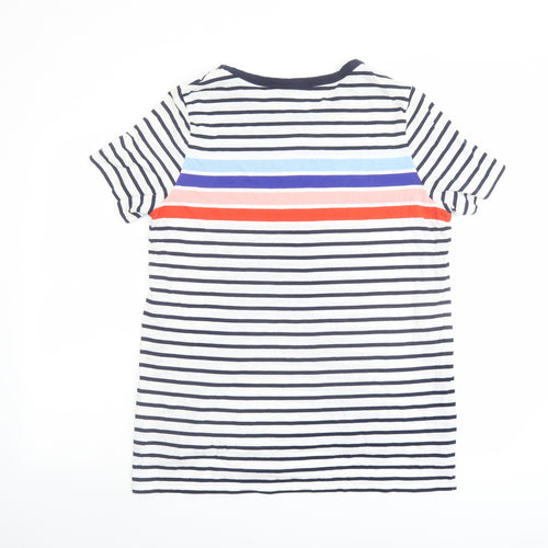 Boden Womens Multicoloured Striped Cotton Basic T-Shirt Size 14 Crew Neck