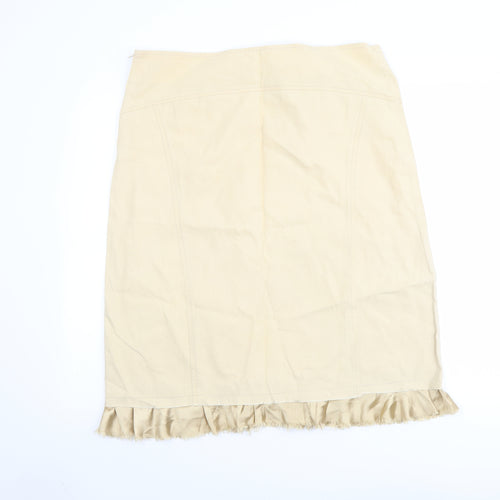 Tippy Womens Beige Floral Cotton Trumpet Skirt Size XL Zip