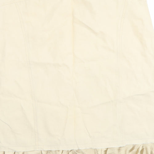 Tippy Womens Beige Floral Cotton Trumpet Skirt Size XL Zip