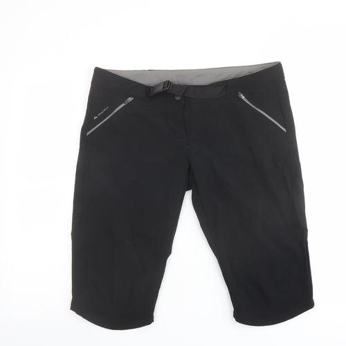 Quechua Mens Black Polyester Athletic Shorts Size L L15 in Regular Zip