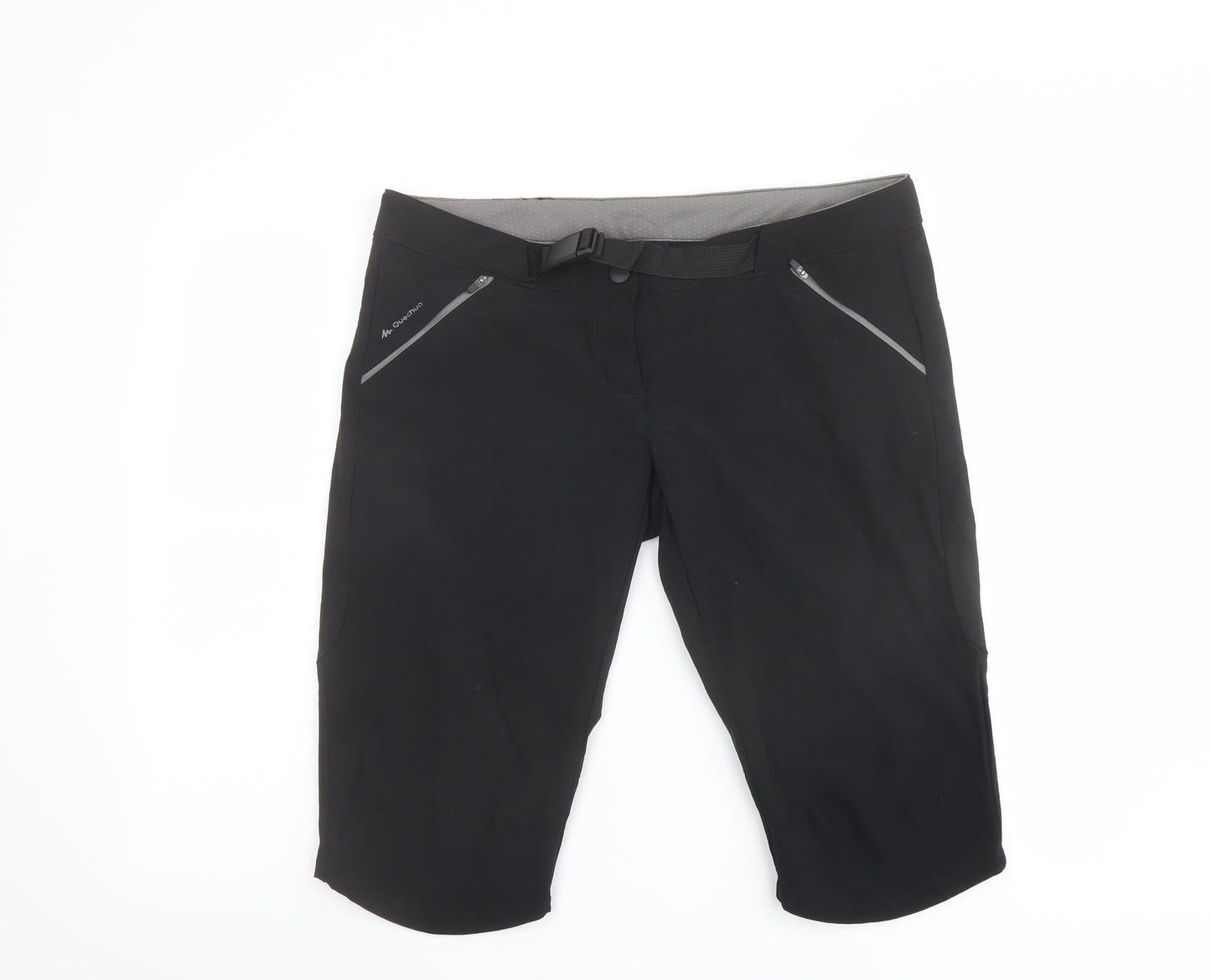 Quechua Mens Black Polyester Athletic Shorts Size L L15 in Regular Zip