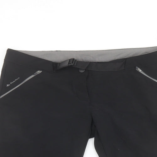 Quechua Mens Black Polyester Athletic Shorts Size L L15 in Regular Zip