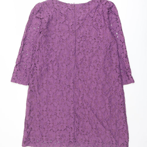 True Decadence Womens Purple Polyester A-Line Size 12 Round Neck Zip