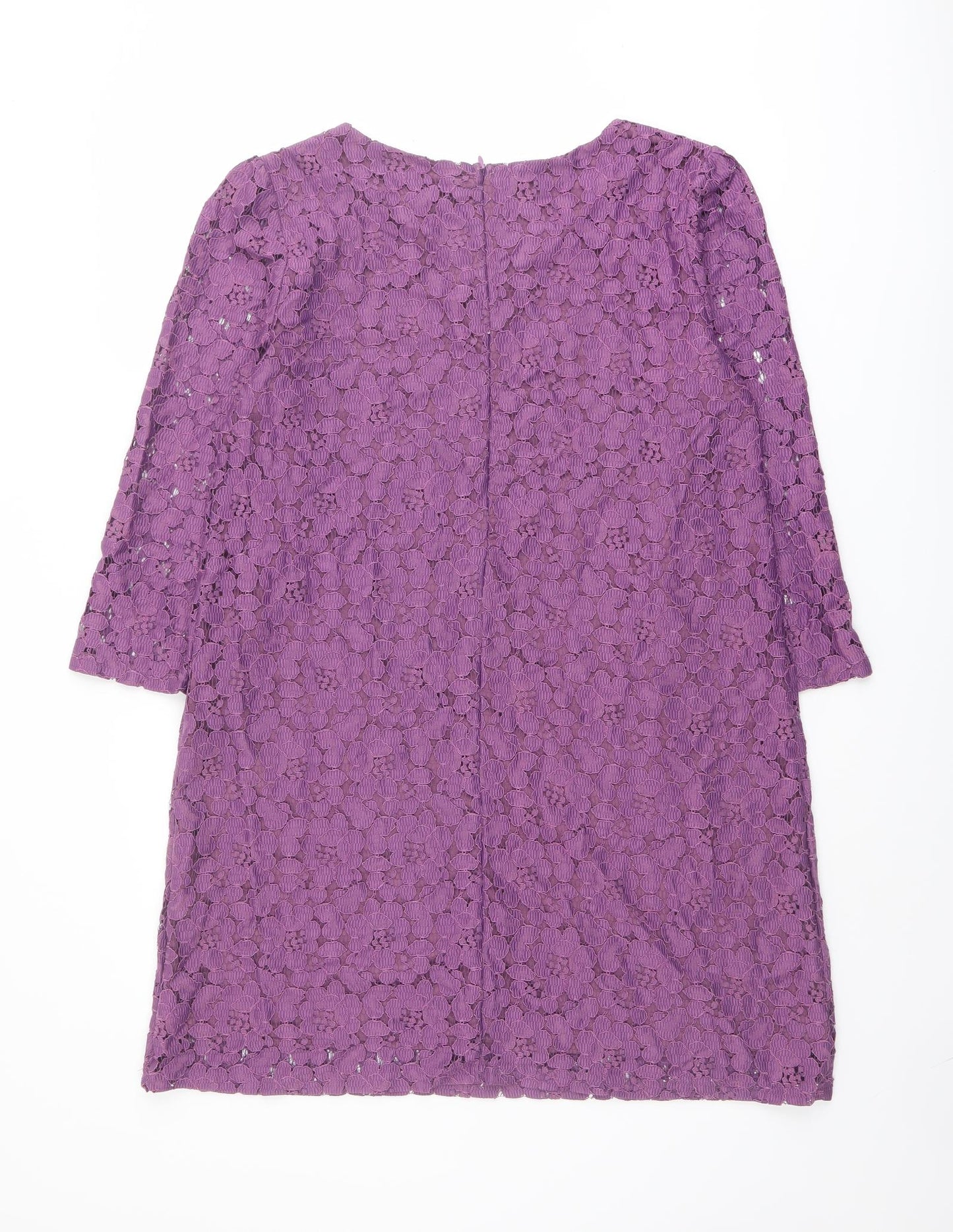 True Decadence Womens Purple Polyester A-Line Size 12 Round Neck Zip