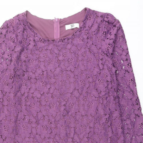 True Decadence Womens Purple Polyester A-Line Size 12 Round Neck Zip