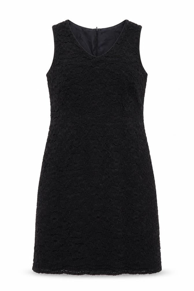 Marks and Spencer Womens Black Polyester Tank Dress Size 12 V-Neck Zip