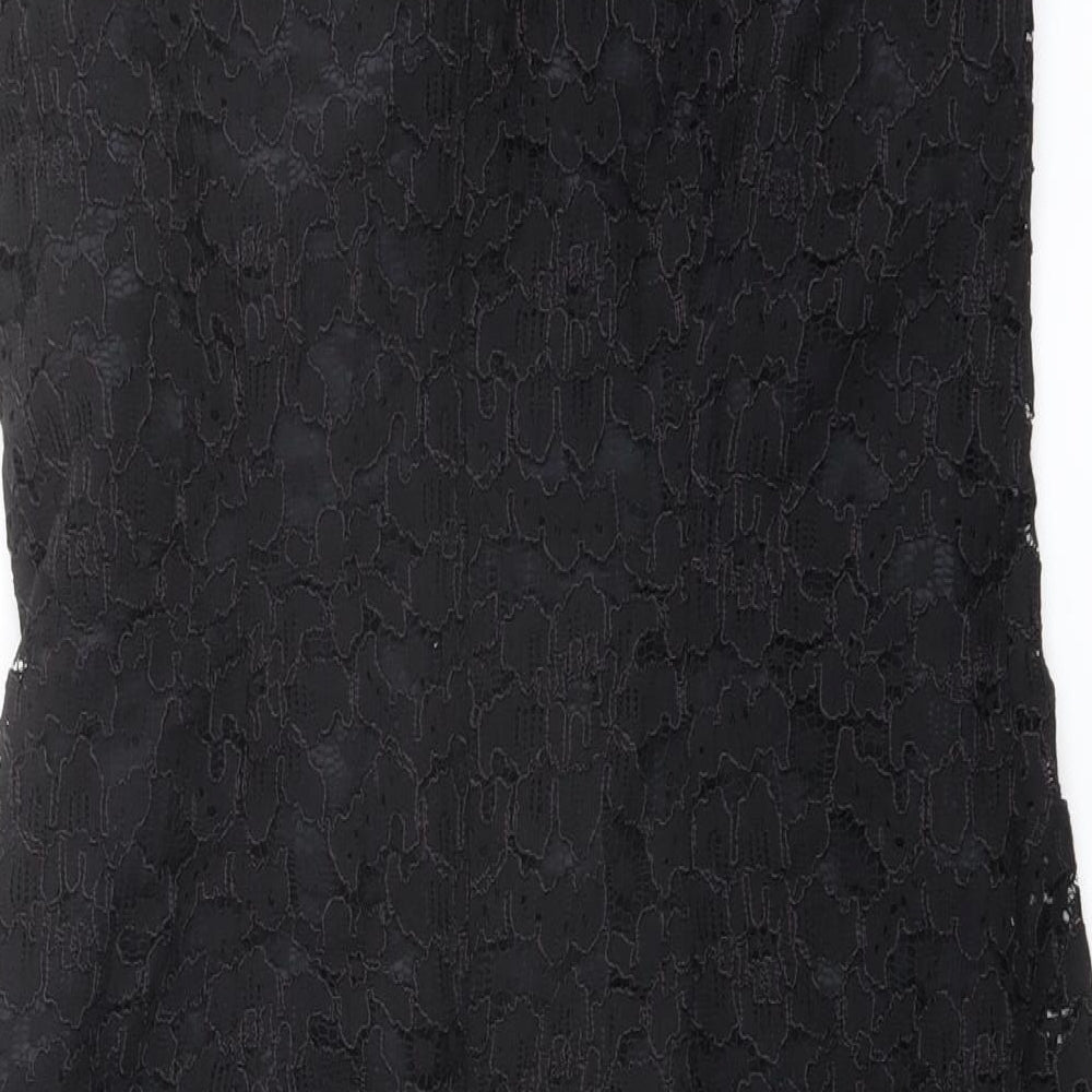 Marks and Spencer Womens Black Polyester Tank Dress Size 12 V-Neck Zip
