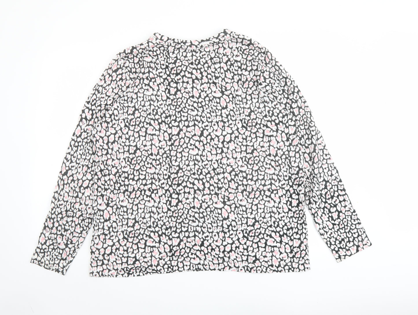 Marks and Spencer Womens Multicoloured Animal Print Cotton Basic T-Shirt Size 16 Crew Neck