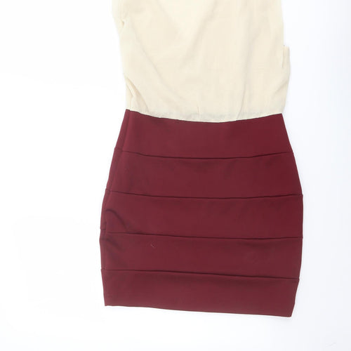 Glamorous Womens Red Polyester Shift Size 10 V-Neck Pullover