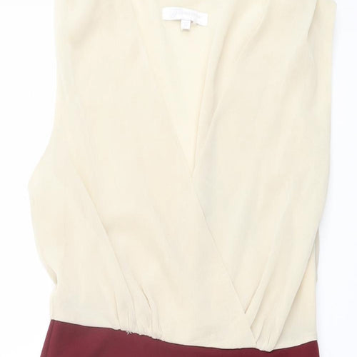 Glamorous Womens Red Polyester Shift Size 10 V-Neck Pullover