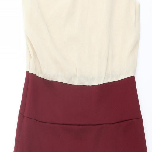 Glamorous Womens Red Polyester Shift Size 10 V-Neck Pullover