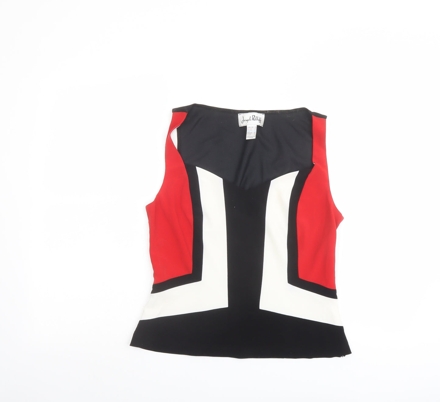 Joseph Ribkoff Womens Black Colourblock Polyester Basic Blouse Size 12 V-Neck