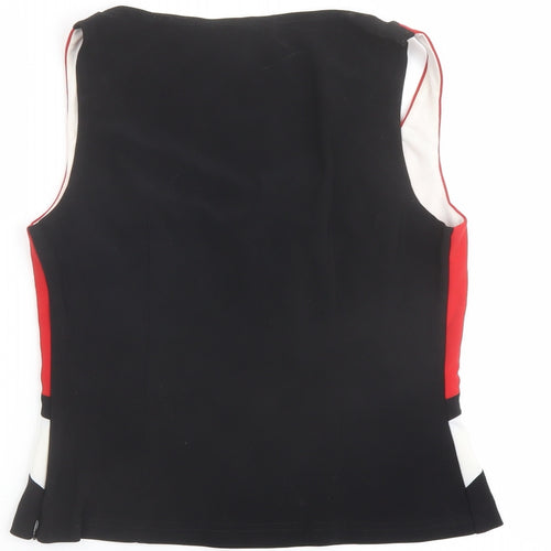 Joseph Ribkoff Womens Black Colourblock Polyester Basic Blouse Size 12 V-Neck