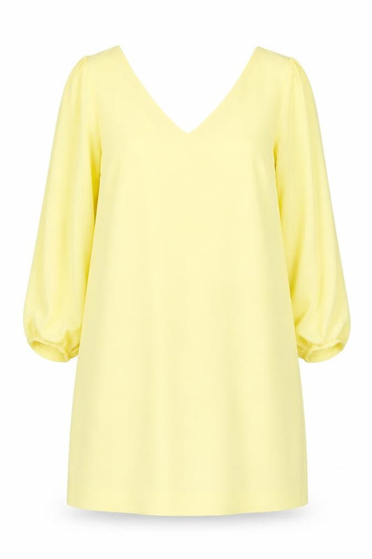 Front view of Next women’s yellow polyester a-line, size UK 12, v-neck pullover