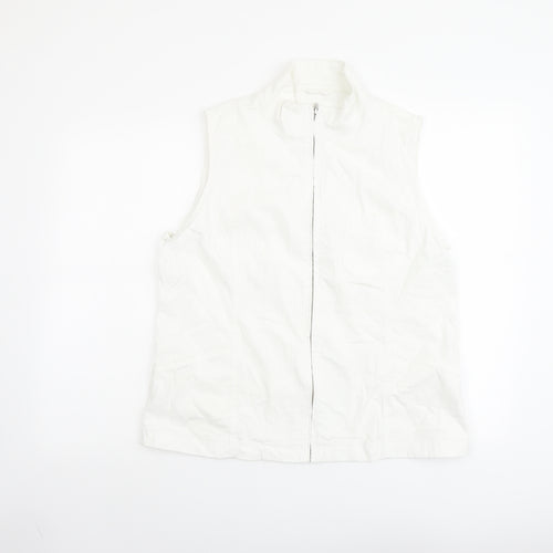 DASH Womens White Gilet Jacket Size 16 Zip