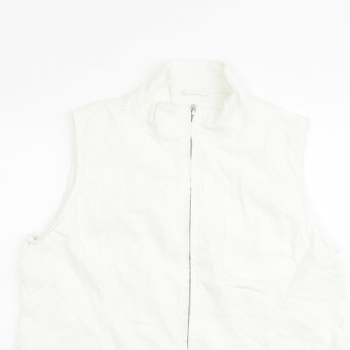 DASH Womens White Gilet Jacket Size 16 Zip