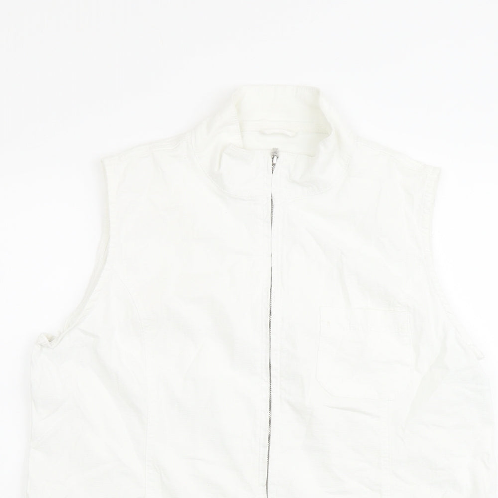 DASH Womens White Gilet Jacket Size 16 Zip