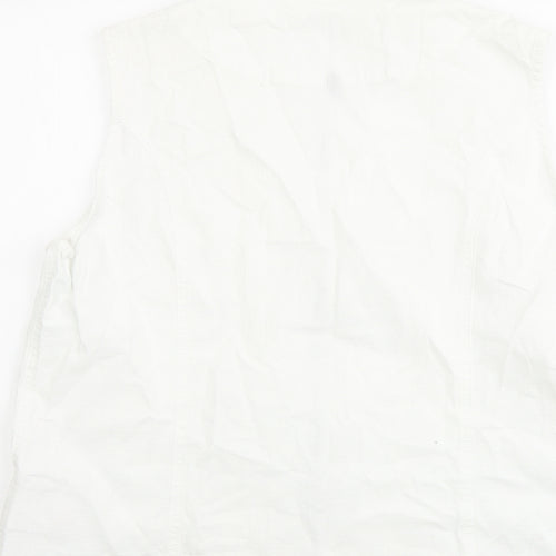 DASH Womens White Gilet Jacket Size 16 Zip
