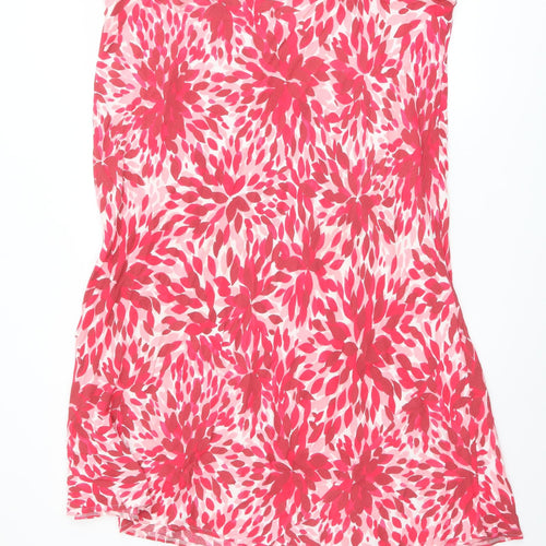 Marks and Spencer Womens Pink Geometric Viscose A-Line Skirt Size 22