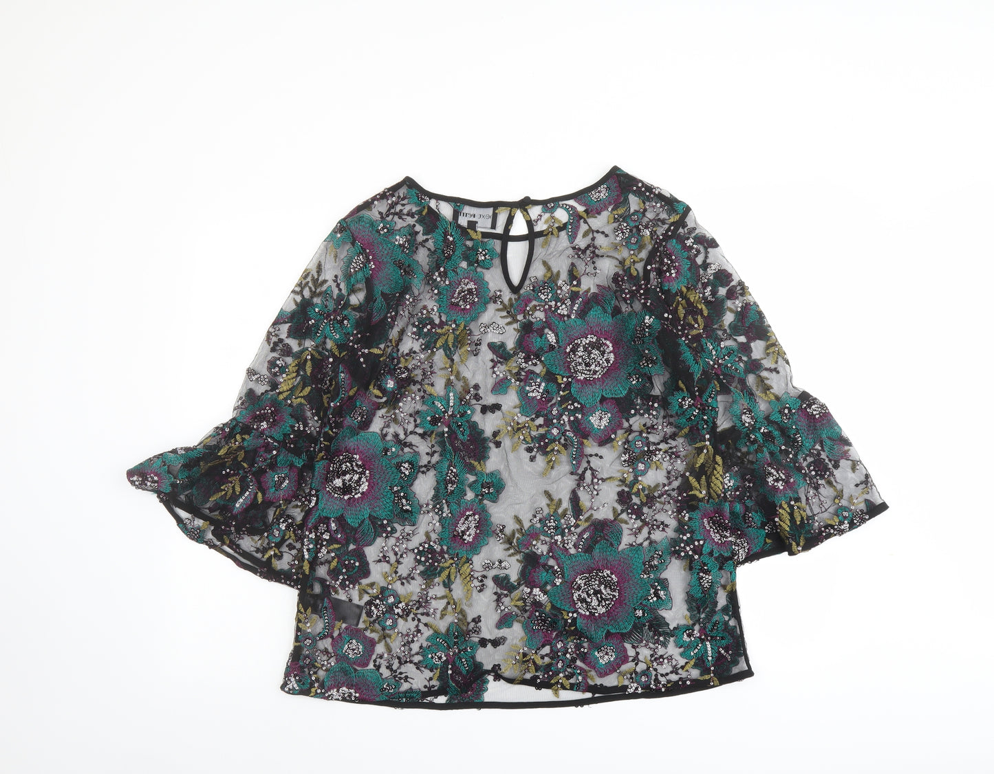 NEXT Womens Multicoloured Floral Polyester Basic Blouse Size 16 Round Neck