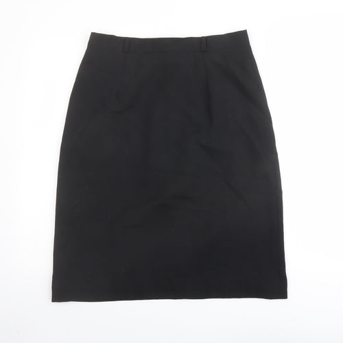 Features Womens Black Polyester Straight & Pencil Skirt Size 16 Zip