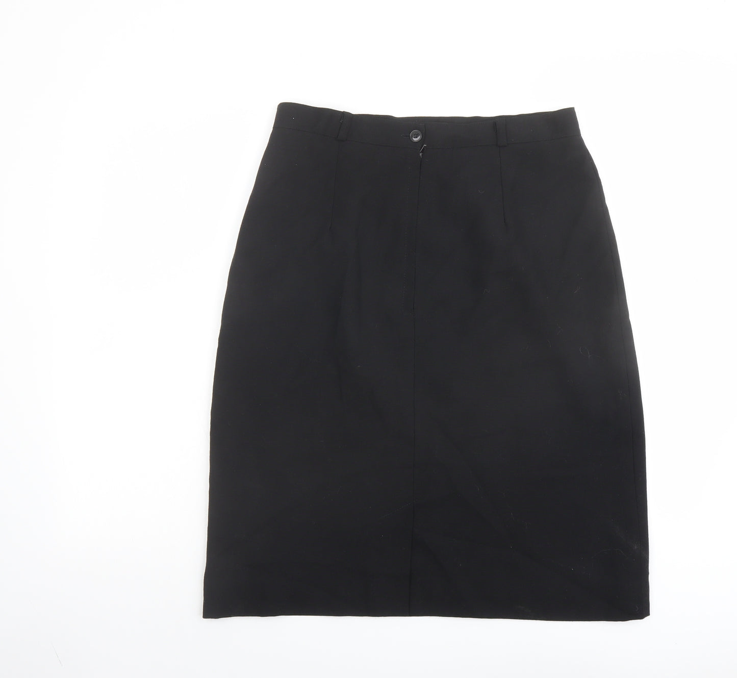 Features Womens Black Polyester Straight & Pencil Skirt Size 16 Zip