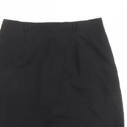Features Womens Black Polyester Straight & Pencil Skirt Size 16 Zip