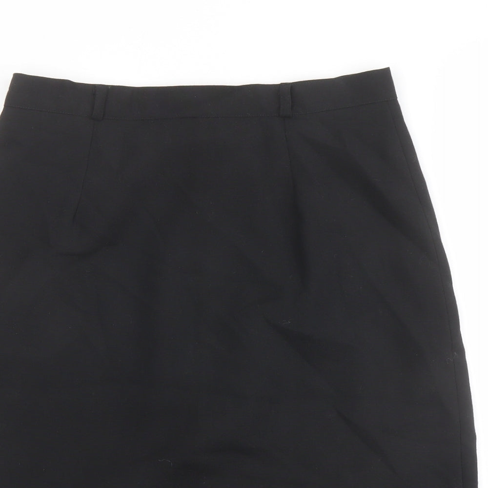 Features Womens Black Polyester Straight & Pencil Skirt Size 16 Zip
