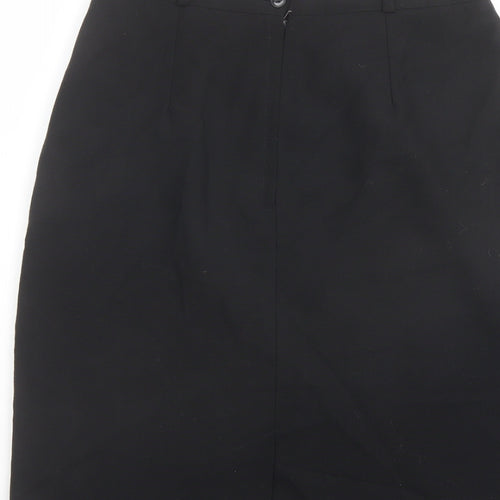 Features Womens Black Polyester Straight & Pencil Skirt Size 16 Zip