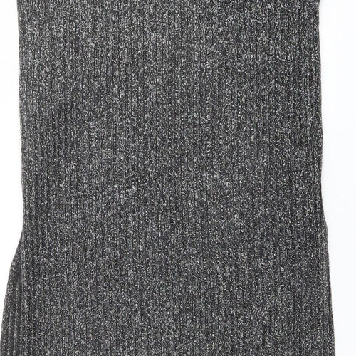 Limited Edition Womens Silver Polyester Jumper Dress Size 12 V-Neck Pullover
