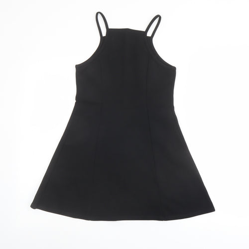 D' Lisle Girls Black Polyester A-Line Size 10 Years Square Neck Pullover