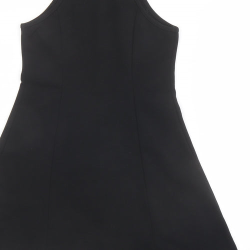 D' Lisle Girls Black Polyester A-Line Size 10 Years Square Neck Pullover