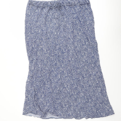 essence Womens Blue Geometric Viscose Peasant Skirt Size 24