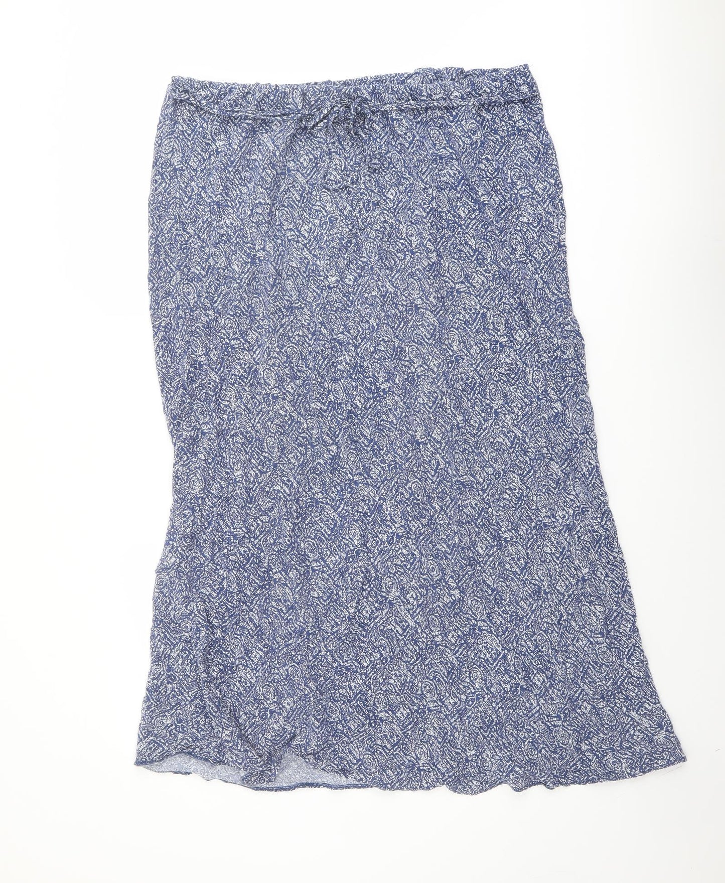 essence Womens Blue Geometric Viscose Peasant Skirt Size 24