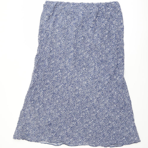 essence Womens Blue Geometric Viscose Peasant Skirt Size 24