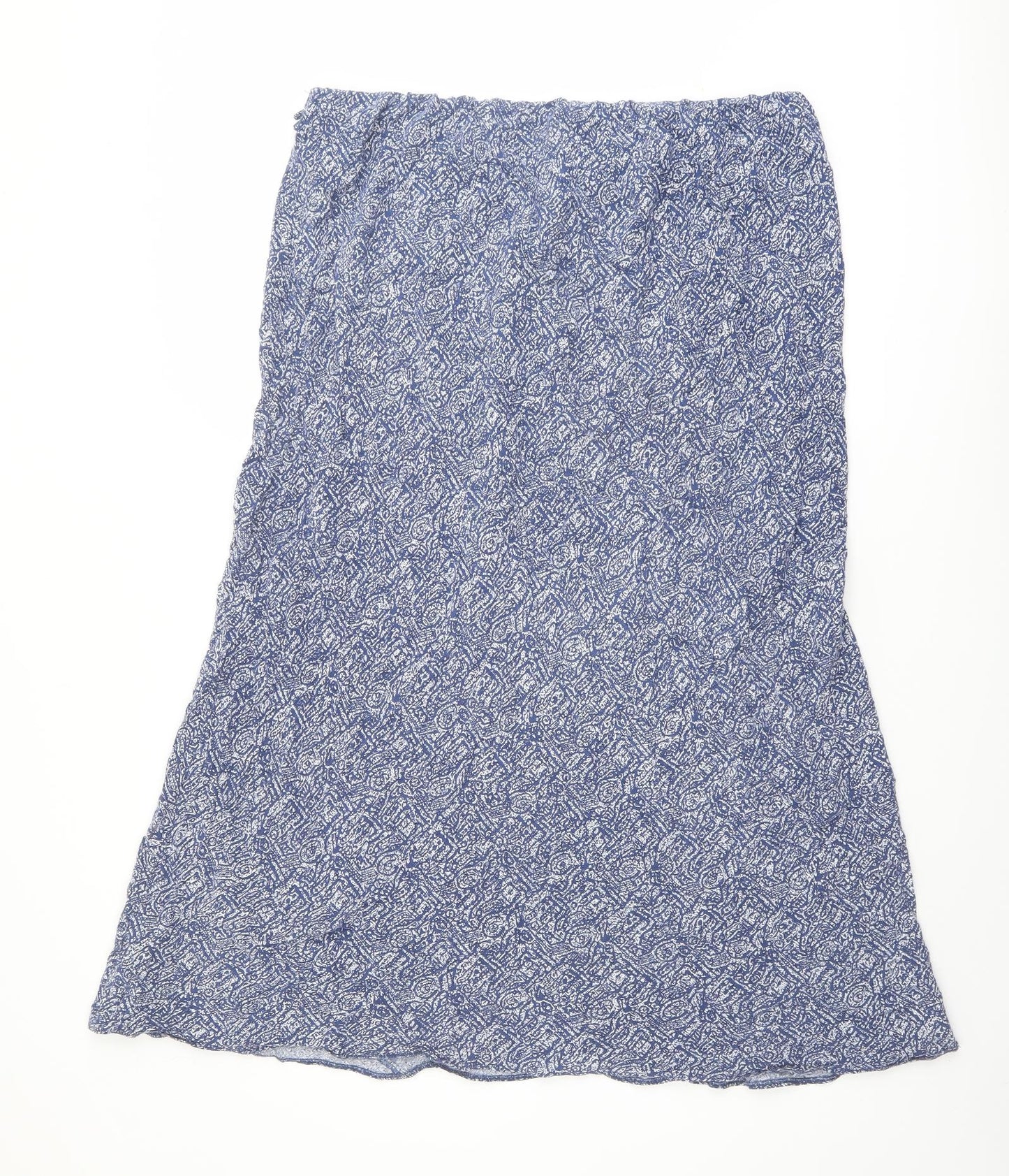 essence Womens Blue Geometric Viscose Peasant Skirt Size 24
