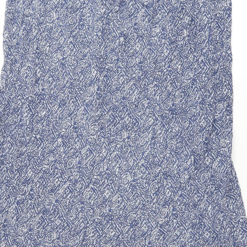 essence Womens Blue Geometric Viscose Peasant Skirt Size 24
