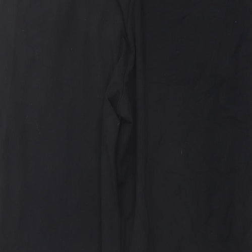 Marks and Spencer Womens Black Cotton Jogger Trousers Size 22 L29 in Regular Drawstring