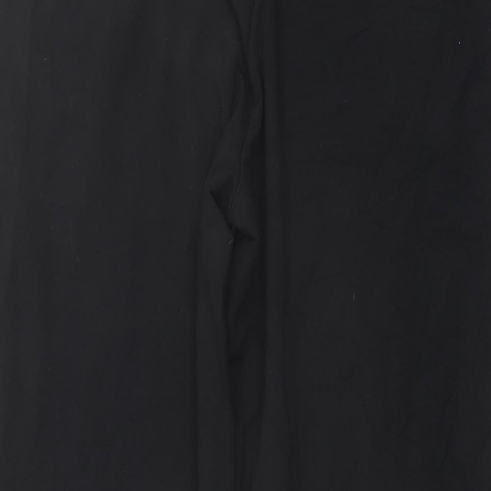 Marks and Spencer Womens Black Cotton Jogger Trousers Size 22 L29 in Regular Drawstring