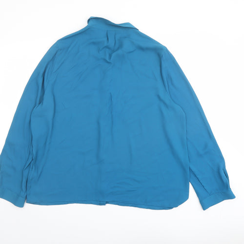 Dorothy Perkins Womens Blue Polyester Basic Button-Up Size 16 Collared
