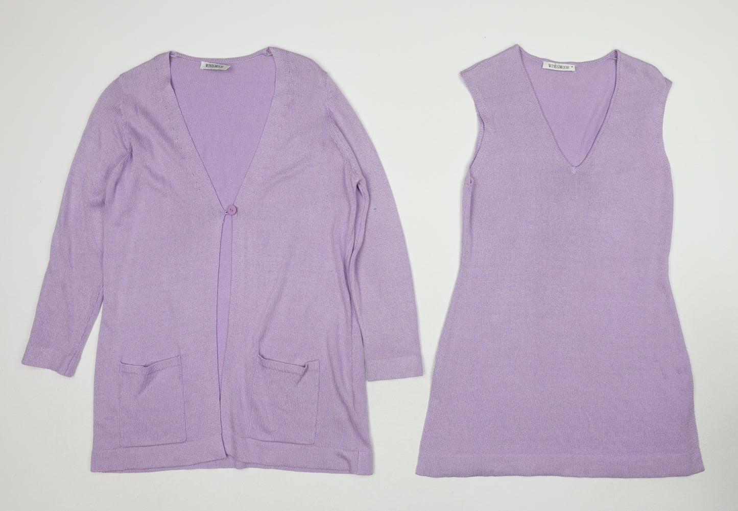Windsmoor Womens Purple V-Neck Acrylic Cardigan Jumper Size S - Twin set