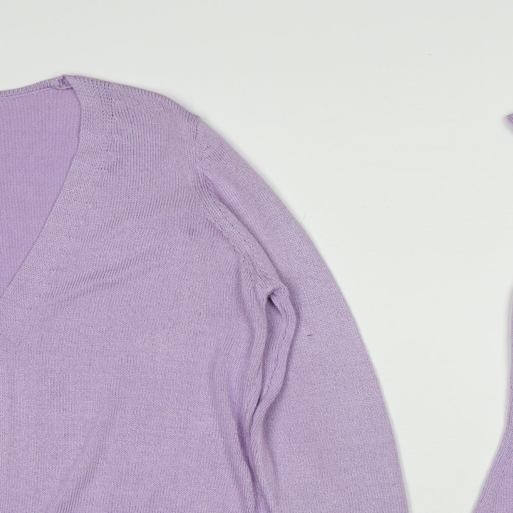 Windsmoor Womens Purple V-Neck Acrylic Cardigan Jumper Size S - Twin set