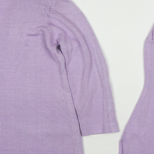 Windsmoor Womens Purple V-Neck Acrylic Cardigan Jumper Size S - Twin set