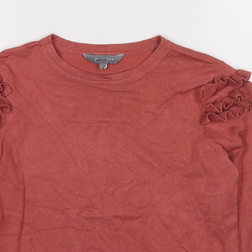 Principles Womens Brown Round Neck Viscose Pullover Jumper Size 10
