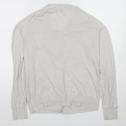 Gap Womens Grey Round Neck Cotton Cardigan Jumper Size L