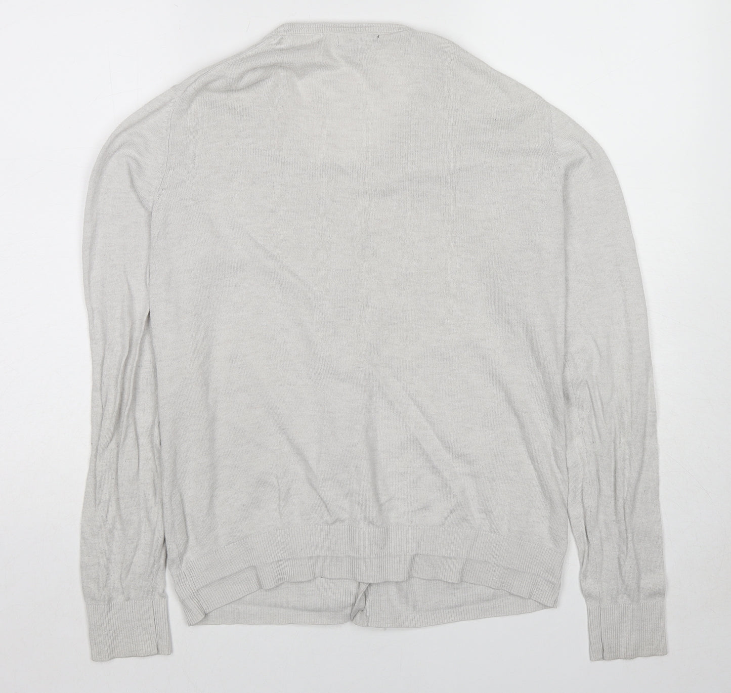 Gap Womens Grey Round Neck Cotton Cardigan Jumper Size L