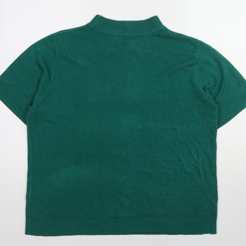 Damart Womens Green Mock Neck Acrylic Pullover Jumper Size 22 - Size 22-24