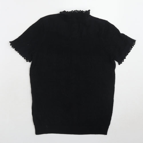 Fred Perry Womens Black Cotton Basic T-Shirt Size 8 Collared